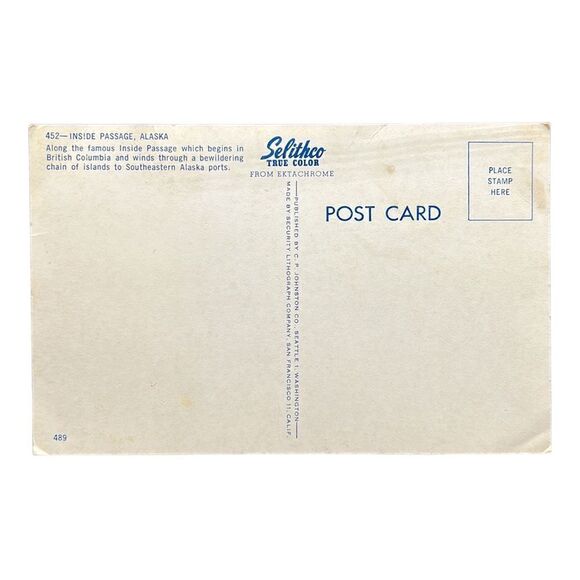 Alaska Postcard Inside Passage Selithco Paper Unposted Real Photo RPPC Vintage - Picture 3 of 7